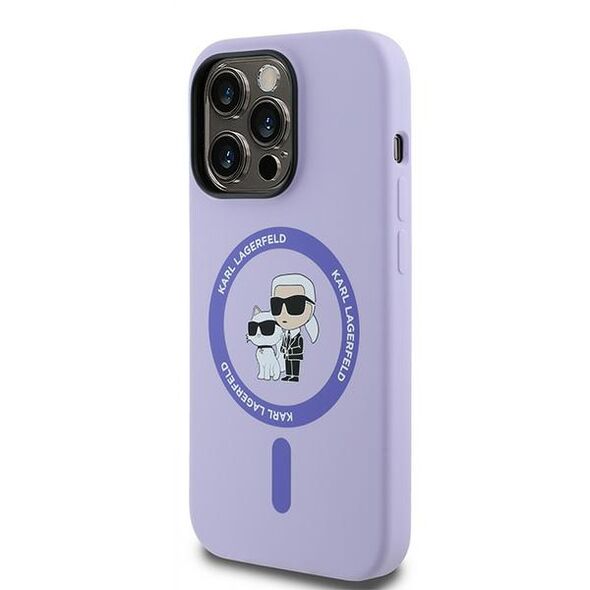 Karl Lagerfeld Case for iPhone 14 Pro - Karl Lagerfeld Silicone Ring MagSafe (KLHMP14LSCMKKCRHU) - Purple Karl&Choupette Head 3666339254308 έως 12 άτοκες Δόσεις