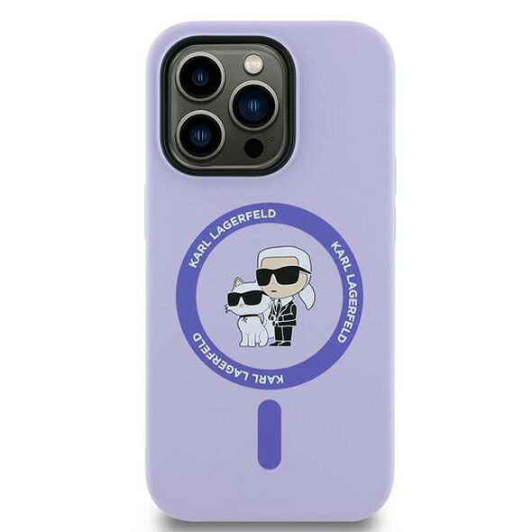 Karl Lagerfeld Case for iPhone 14 Pro - Karl Lagerfeld Silicone Ring MagSafe (KLHMP14LSCMKKCRHU) - Purple Karl&Choupette Head 3666339254308 έως 12 άτοκες Δόσεις