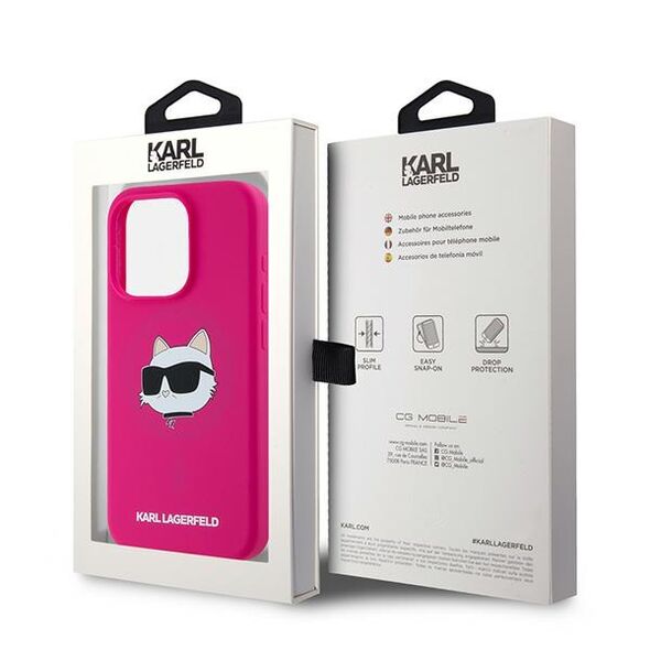 Karl Lagerfeld Case for iPhone 15 Pro Max - Karl Lagerfeld Silicone MagSafe (KLHMP15XCHPPLF) - Fuchsia Choupette Head 3666339257439 έως 12 άτοκες Δόσεις