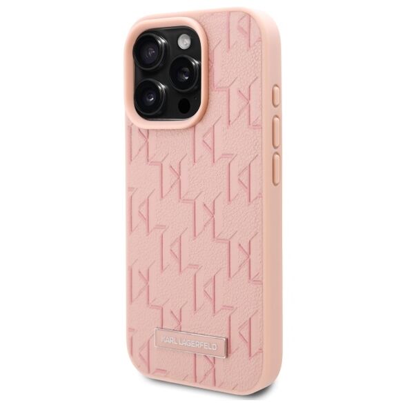 Karl Lagerfeld IPhone 16 Pro Max Case - Karl Lagerfeld Leather MagSafe (KLHMP16XPKHPORPP) - Pink Hot Stamp 3666339318635 έως 12 άτοκες Δόσεις