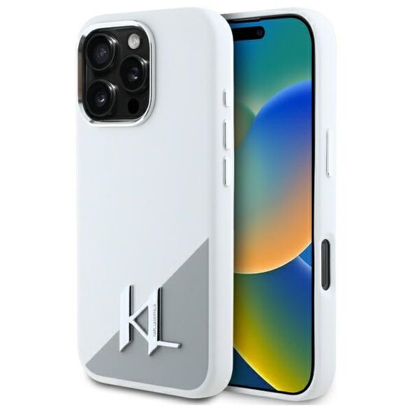 Karl Lagerfeld Case for iPhone 16 Pro Max - Karl Lagerfeld Silicone (KLHMP16XSCMKMPCH) - White Initial Logo 3666339318031 έως 12 άτοκες Δόσεις