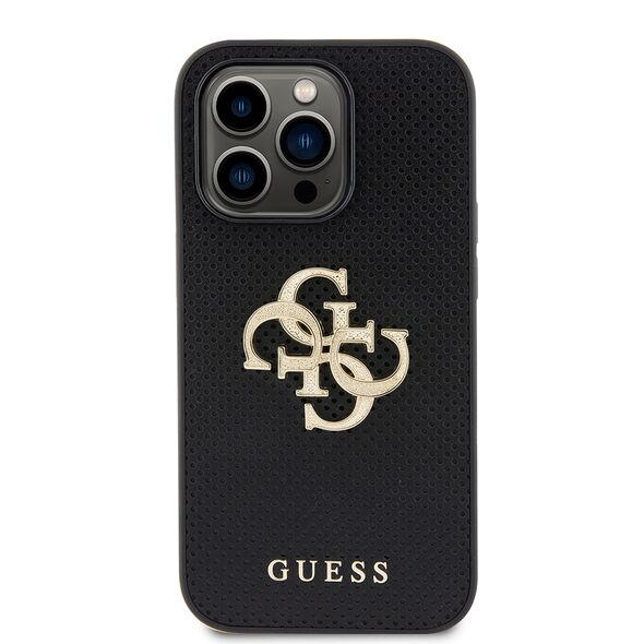 Guess Case for iPhone 15 Pro - Guess Leather Perforated 4G (GUHCP15LPSP4LGK) - Black 3666339151300 έως 12 άτοκες Δόσεις