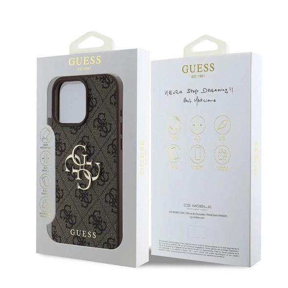 Guess Case for iPhone 16 Pro - Guess Hardcase 4G Big Logo (GUHCP16L4GMGBR) - Brown 3666339327583 έως 12 άτοκες Δόσεις