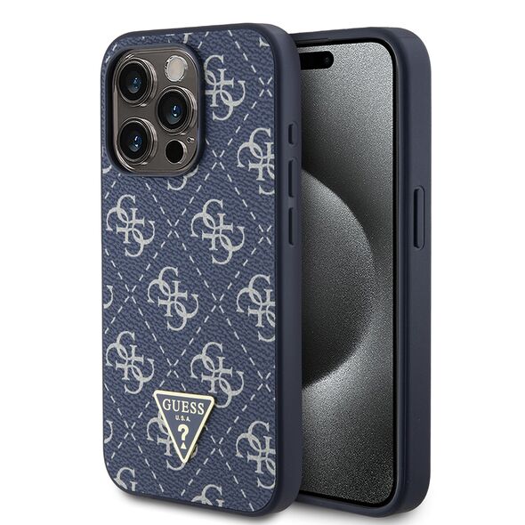 Guess Case for iPhone 15 Pro Max - Guess Hardcase 4G Triangle Metal Triangle Metal Logo (GUHCP15XPG4GPB) - Blue 3666339225933 έως 12 άτοκες Δόσεις