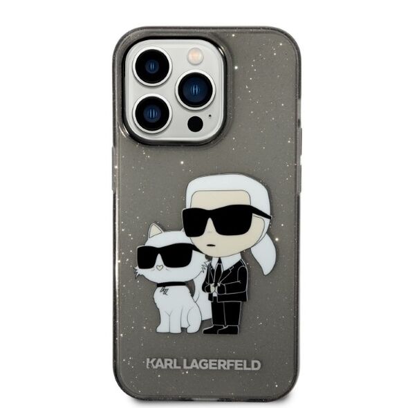 Karl Lagerfeld Case for iPhone 14 Pro - Karl Lagerfeld Hardcase Glitter (KLHCP14LHNKKCTGK) - Karl&Choupette 3666339087227 έως 12 άτοκες Δόσεις