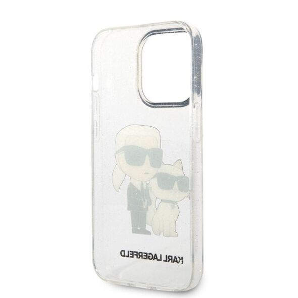 Karl Lagerfeld Case for iPhone 14 Pro - Karl Lagerfeld Hardcase Glitter (KLHCP14LHNKKCTGT) - Transparent Karl&Choupette 3666339087265 έως 12 άτοκες Δόσεις