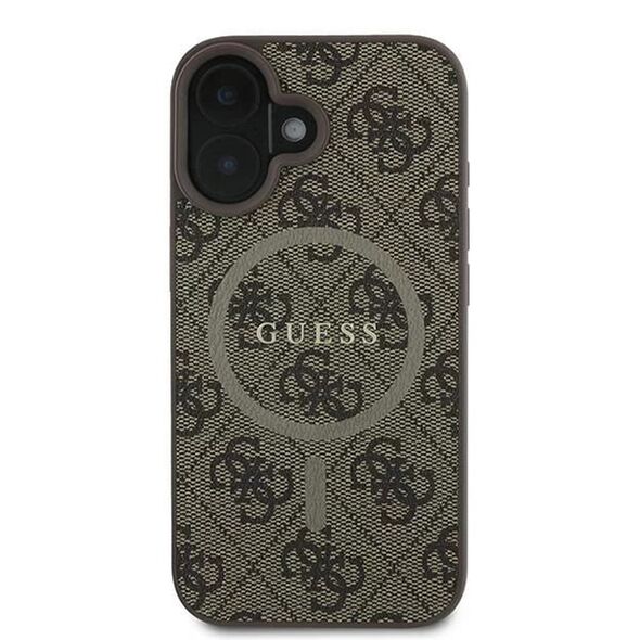 Guess Case for iPhone 16 - Guess 4G Ring Classic Classic Logo MagSafe (GUHMP16SG4GFRW) - Brown 3666339327248 έως 12 άτοκες Δόσεις