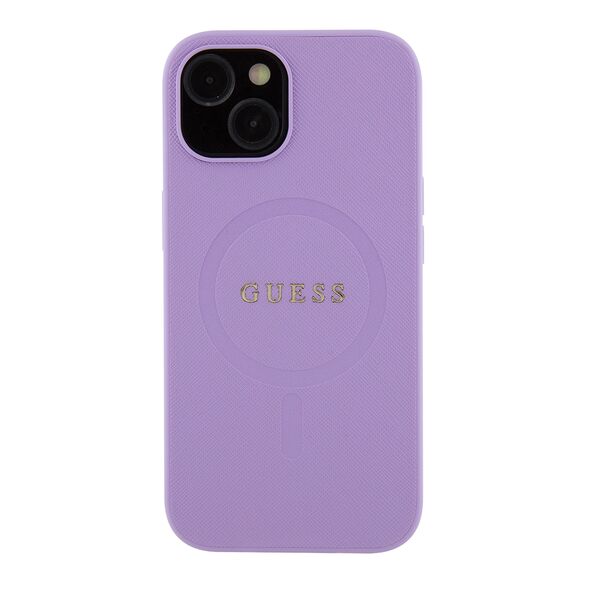 Guess Case for iPhone 15 / iPhone 14 / iPhone 13 - Guess Saffiano MagSafe (GUHMP15SPSAHMCU) - Purple 3666339155902 έως 12 άτοκες Δόσεις