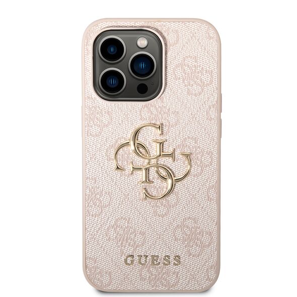 Guess Case for iPhone 15 Pro - Guess Hardcase 4G Big Metal Logo (GUHCP15L4GMGPI) - Pink 3666339171605 έως 12 άτοκες Δόσεις