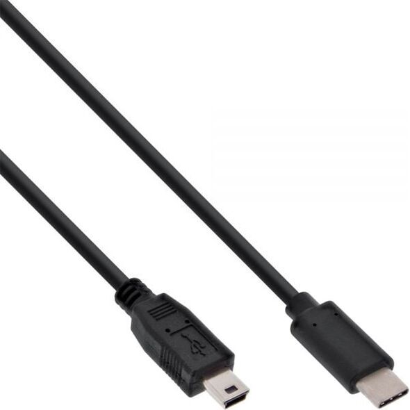 Kabel USB InLine USB-C - miniUSB 1 m Czarny (35751)