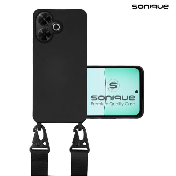 Θήκη Σιλικόνης με Strap CarryHang Sonique Xiaomi Redmi 13 4G / Poco M6 4G Μαύρο 5210312049733