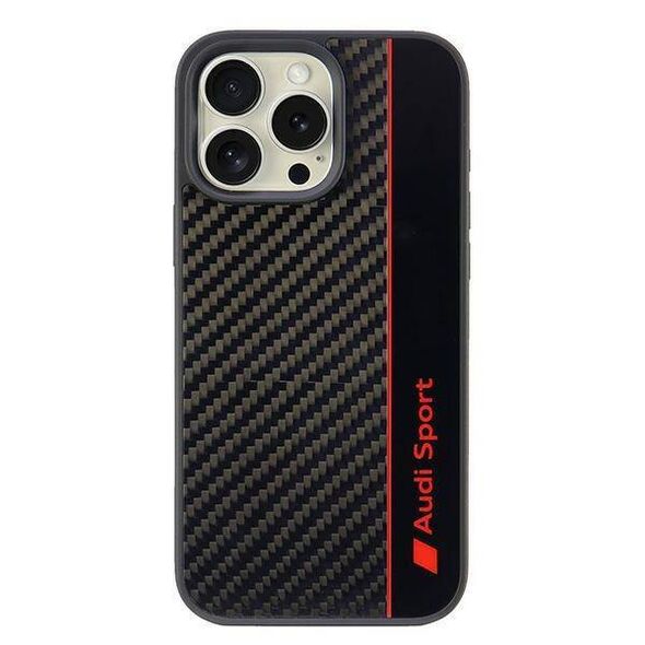 Original Case IPHONE 16 PRO MAX Audi Carbon Fiber Stripe (AUS-TPUPCIP16PM-R8/D1-BK) black 6955250227919