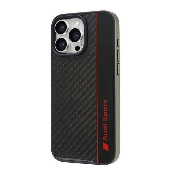 Original Case IPHONE 16 PRO MAX Audi Carbon Fiber Stripe (AUS-TPUPCIP16PM-R8/D1-BK) black 6955250227919