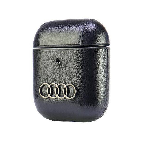 Original Case APPLE AIRPODS 1 / 2 Audi Leather Big Logo Cover (AU-AP-GT/D3-BK) black 6955250228251