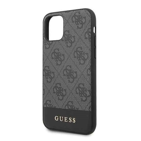 Guess GUHCN61G4GLGR iPhone 11 grey hard case 4G Stripe Collection GUE202GRY 3700740469774