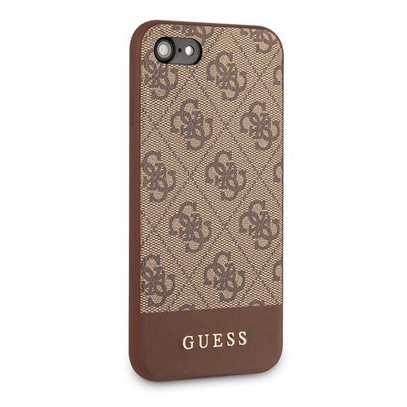 Guess GUHCI8G4GLBR Apple iPhone SE 2022/SE 2020/8/7 brown hard case 4G Stripe Collection GUE501BR 3700740471319