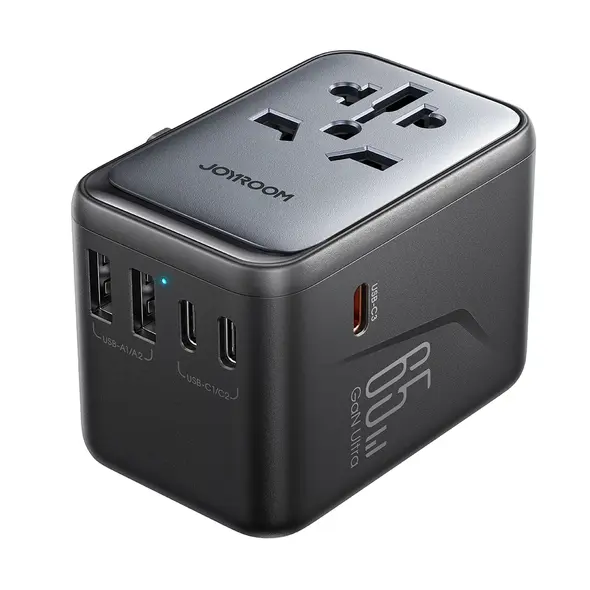 Joyroom JR-TCW02 travel adapter 65W EU / US / JP / AU / UK / CN black JYR1045 6956116701970