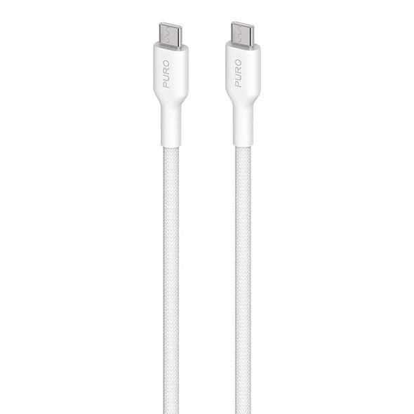 Cable PURO Fabric Ultra Strong heavy duty USB-C/USB-C 1,2m (white) PUR730 8018417441042