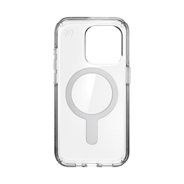 Speck Presidio Perfect-Clear ClickLock MagSafe Apple iPhone 15 Pro (Clear/Chrome Finish/Serene Silver) SPK528 840168533107