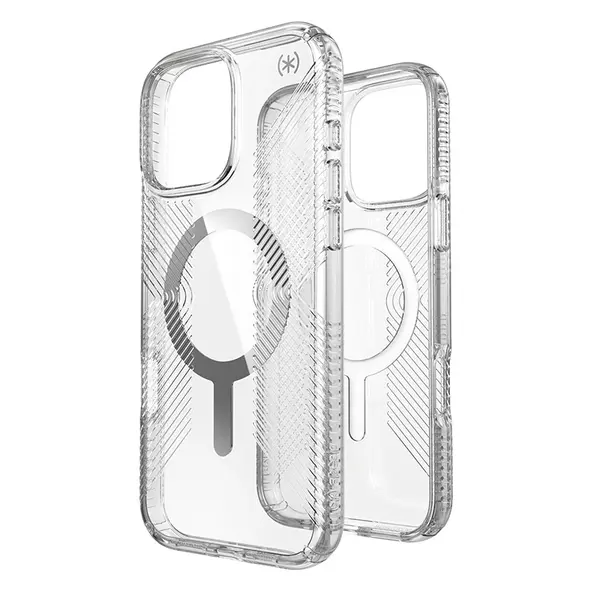 Case Speck Presidio Perfect-Clear Grip MagSafe Apple iPhone 16 Pro Max (Clear / Chrome Finish / Serene Silver) SPK672 840168543625