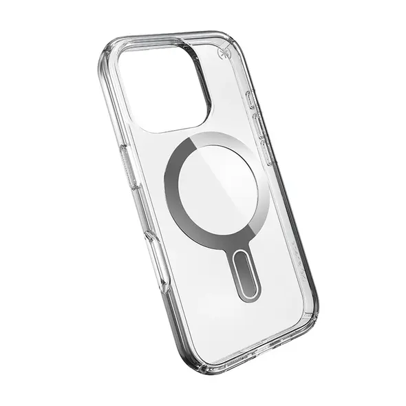 Speck Presidio Perfect-Clear ClickLock & MagSafe Apple iPhone 16 Pro (Clear / Chrome Finish / Serene Silver) SPK694 840168540846