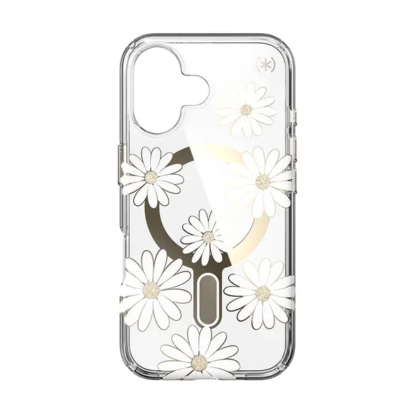 Case Speck Presidio Lux ClickLock & MagSafe Apple iPhone 16 (Sunshine Daisies / Clear / Gold) SPK615 840168542345