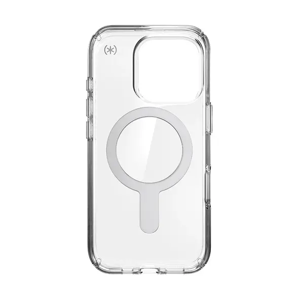 Speck Presidio Perfect-Clear ClickLock & MagSafe Apple iPhone 16 Pro (Clear / Chrome Finish / Serene Silver) SPK694 840168540846