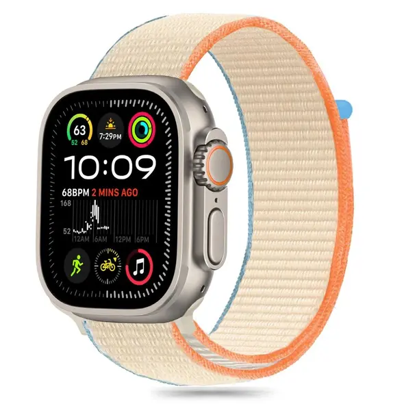 Tech-Protect Nylon Apple Watch 6 / 7 / 8 / 9 / 10 / SE / Ultra 1 / 2 44/45/46/49mm Cream