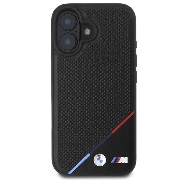 Original Case BMW M Perforated Tricolor Line Magsafe BMHMP16S23PUPDK for Iphone 16 Black 3666339323844