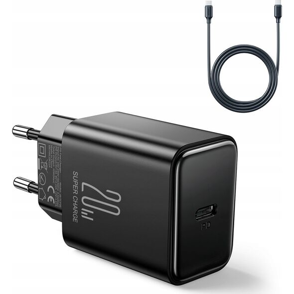 Ładowarka Joyroom Ładowarka sieciowa Joyroom JR-TCF06 USB-C PD 20W + kabel USB-C - czarna