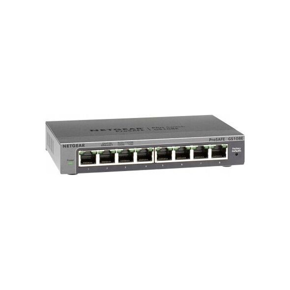 Switch NETGEAR NETGEAR Plus GS108Ev4 - Switch - unmanaged - Desktop, an Rack montierbar, wandmontierbar