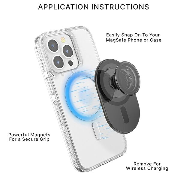 Popsockets Phone Holder - Popsockets PopGrip - Transparent Black 0840173734797 έως 12 άτοκες Δόσεις