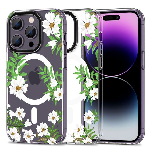 Tech-Protect MagMood MagSafe case for iPhone 14 Pro Max - daisies with leaves 9319456605167