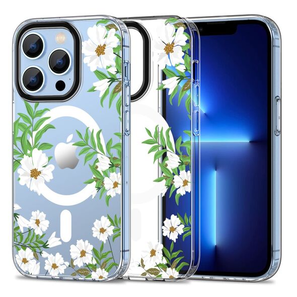 Tech-Protect MagMood MagSafe case for iPhone 13 Pro - daisies with leaves 9319456605181