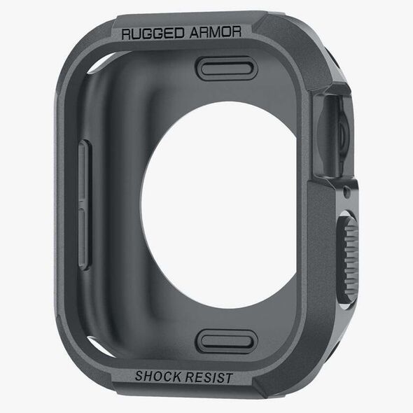 Spigen Husa pentru Apple Watch 4 / 5 / 6 / SE / SE 2 / 7 / 8 / 9 (44mm/45mm) - Spigen Rugged Armor - Dark Grey 8809971222594 έως 12 άτοκες Δόσεις