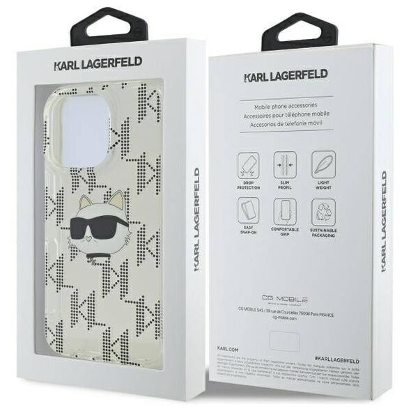 Karl Lagerfeld case for iPhone 16 Pro 6,3&quot; KLHCP16LHKLPCHT transparent Hard IML Choupette Head Electroplated 3666339319908