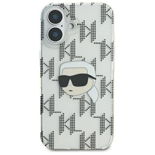 Karl Lagerfeld case for iPhone 16 6,1&quot; KLHCP16SHKLPKHT transparent Hard IML Karl Head Electroplated 3666339319809