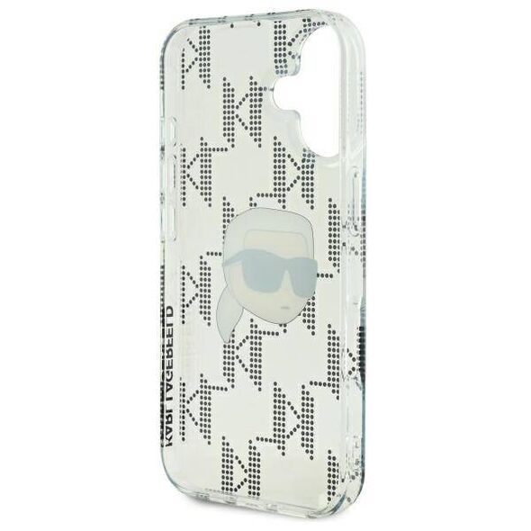 Karl Lagerfeld case for iPhone 16 6,1&quot; KLHCP16SHKLPKHT transparent Hard IML Karl Head Electroplated 3666339319809