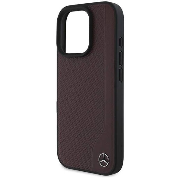 Mercedes case for iPhone 16 Pro 6,3&quot; MEHMP16L23RBGVR Hardcase MB Wood Imitation Leather MagSafe red 3666339312282