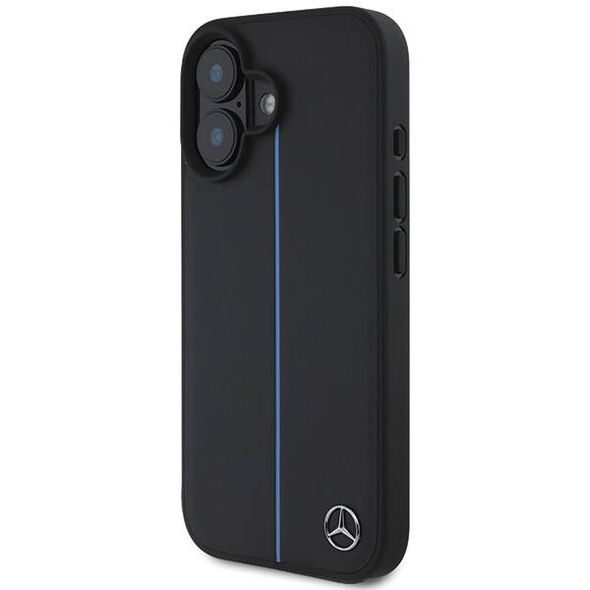 Mercedes case for iPhone 16 6,1&quot; MEHMP16S23RURBK Hardcase MB Blue Line Leather MagSafe black 3666339325688