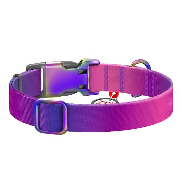 Waudog Nylon dog collar with QR code WAUDOG 15 mm wide, 25-35 cm long purple 072184  46529 έως και 12 άτοκες δόσεις 4823089365534