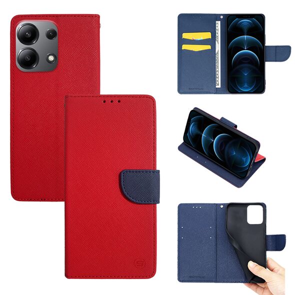 Θήκη Πορτοφόλι Sonique Trend Wallet Xiaomi Redmi Note 13 4G Κόκκινο / Σκούρο Μπλε 5201101970468