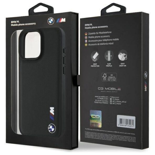 Original Case IPHONE 16 PRO MAX BMW Hardcase Smooth Rubber Logo (BMHCP16X23PUSRK) black 3666339324438