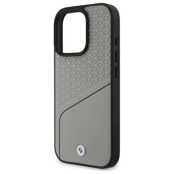 Original Case IPHONE 16 PRO MAX BMW Hardcase Signature Leather Textured & Line MagSafe (BMHMP16X23RDCLG) gray 3666339323356