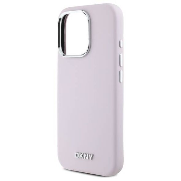 Original Case IPHONE 16 PRO MAX DKNY Hardcase Liquid Silicone Small Metal Logo MagSafe (DKHMP16XSMCHLP) pink 3666339334895