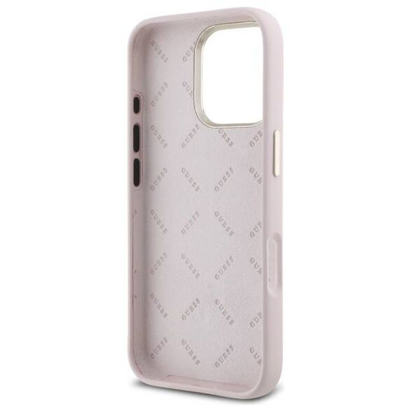 Original Case IPHONE 16 PRO Guess Hardcase Silicone Logo Strass 4G (GUHCP16LM4DGPP) light pink 3666339328900