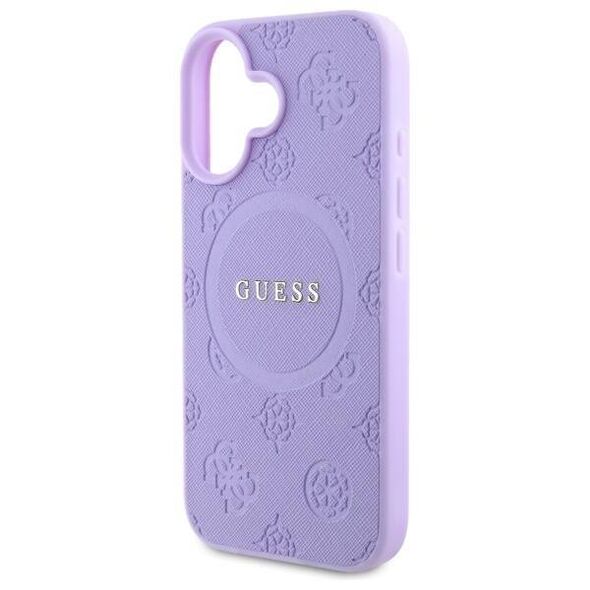 Original Case IPHONE 16 PLUS Guess Hardcase Saffiano Peony Classic Logo MagSafe (GUHMP16MPSAPSMEU) purple 3666339328252