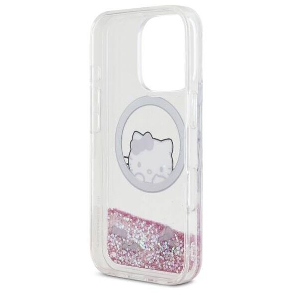 Original Case IPHONE 16 PRO Hello Kitty Hardcase Liquid Glitter Sweet Kitty Bows MagSafe (HKHMP16LLSWKH) white 3666339297794