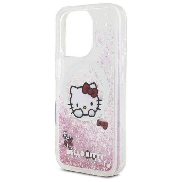 Original Case IPHONE 16 PRO MAX Hello Kitty Hardcase Liquid Glitter Sweet Kitty Bows MagSafe (HKHMP16XLSWKH) white 3666339297800