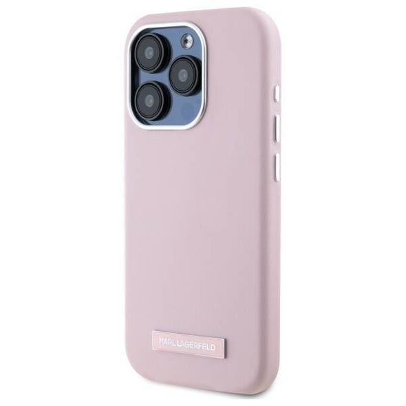 Original Case IPHONE 15 PRO MAX Karl Lagerfeld Hardcase FW Metal Plate MagSafe (KLHMP15XPGMSRPP) pink 3666339255336